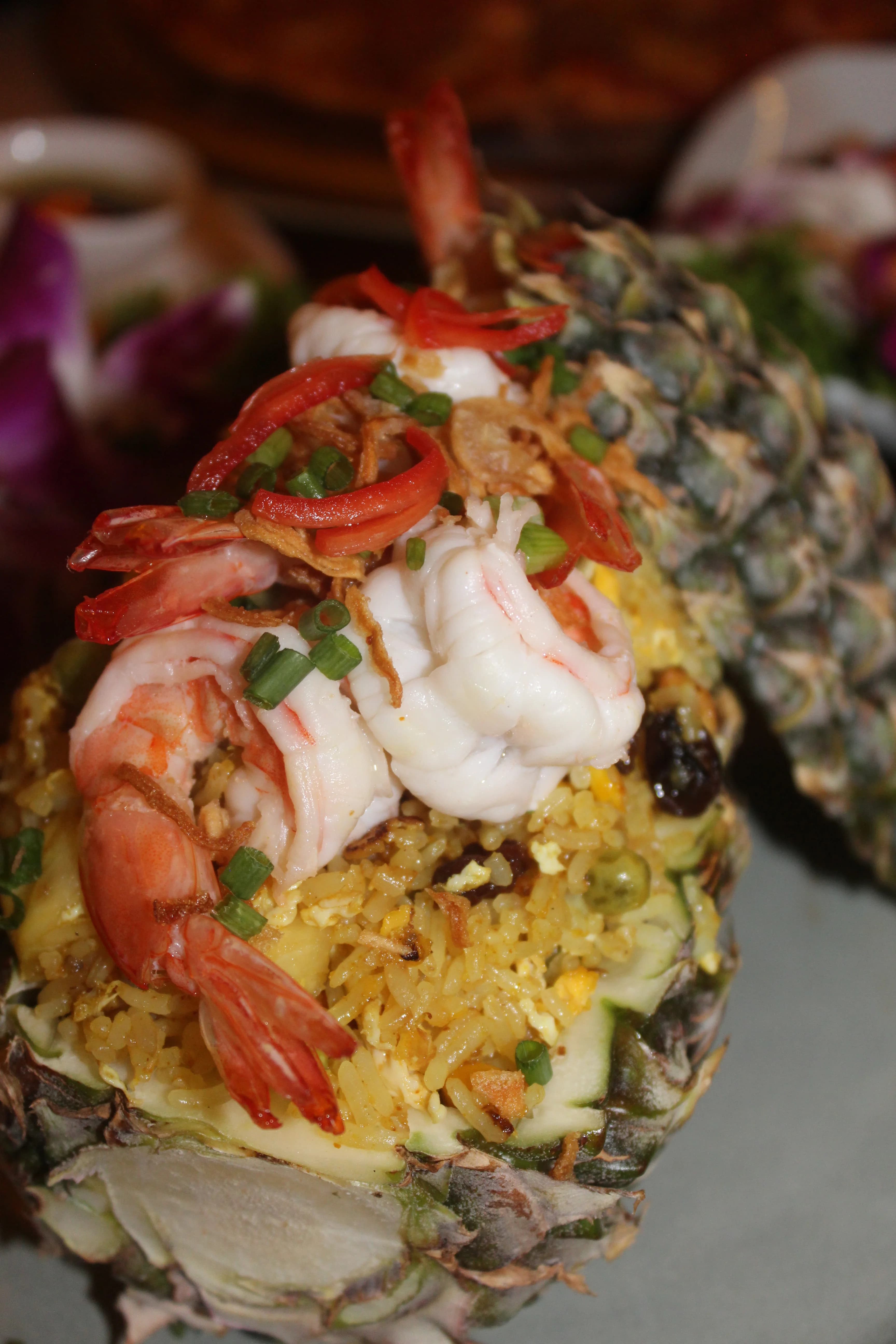 Pineapple fried rice with prawns from MESA's Thai kitchen